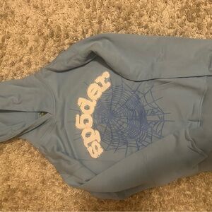 Warner Bros. Light Blue Hoodie with Yellow Graphic